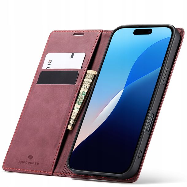 Eleganckie etui z klapką portfel kieszonka pokrowiec case do iPhone 16 Pro