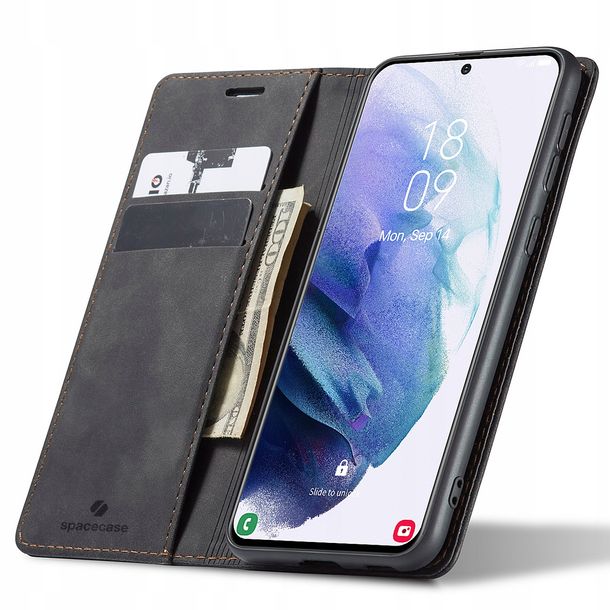 Eleganckie etui z klapką portfel kieszonka pokrowiec case do Galaxy S21+