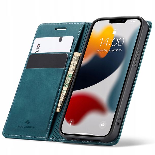 Eleganckie etui z klapką portfel kieszonka pokrowiec case do iPhone 13 Mini