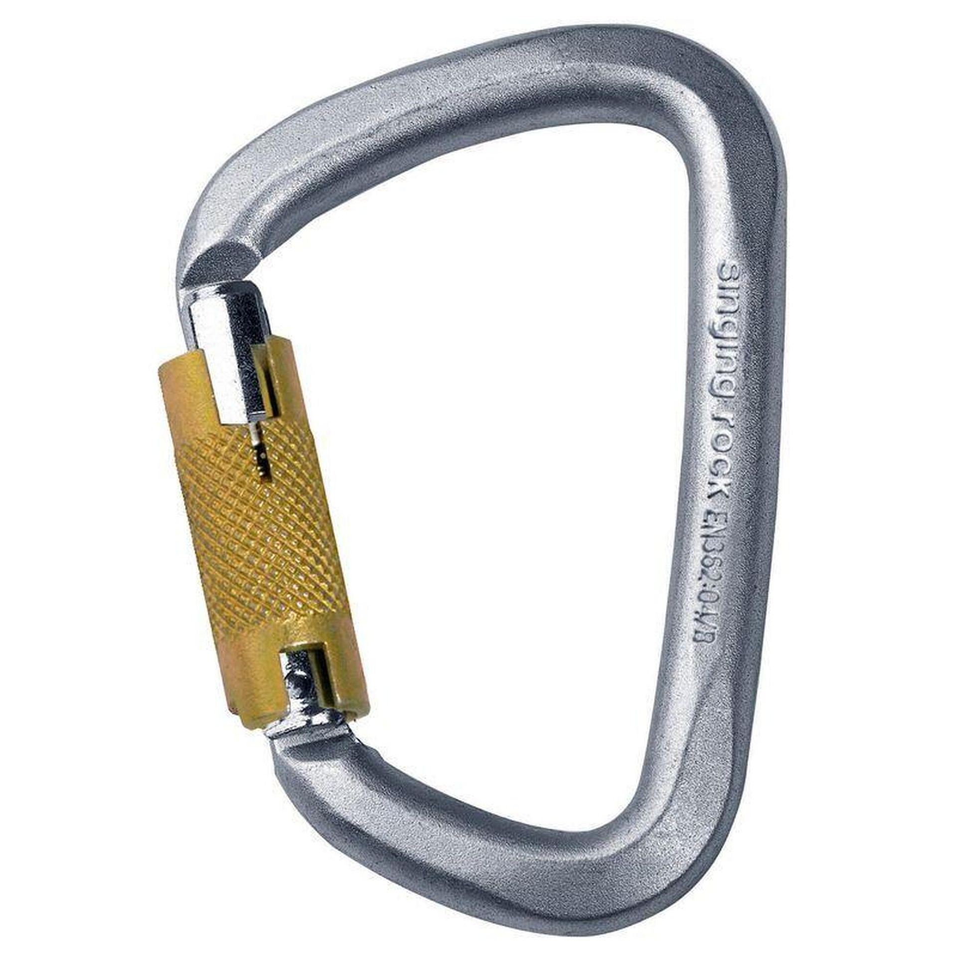 Stalowy karabinek SINGING ROCK D Steel Triple Lock