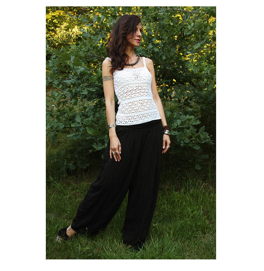Top boho ażur handmade