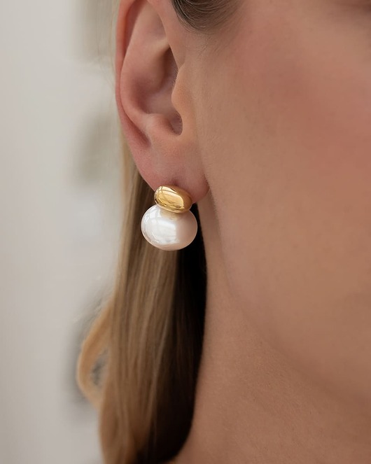 Złote kolczyki z perłą Paraiso Vorena