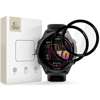 Szkło hybrydowe TECH-PROTECT Glass Flex do Garmin Forerunner 970/570 (47 mm) Czarny (2 szt.)