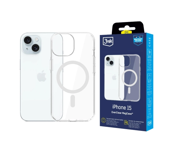 3mk EverClear MagCase do iPhone 15 Przezroczysty