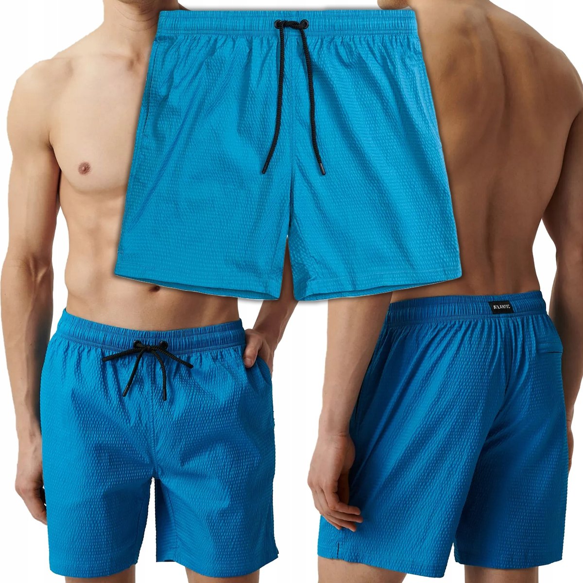 Kąpielówki Męskie Szybkoschnące Boardshorty Plażowe Kąpielowe ATLANTIC - XL