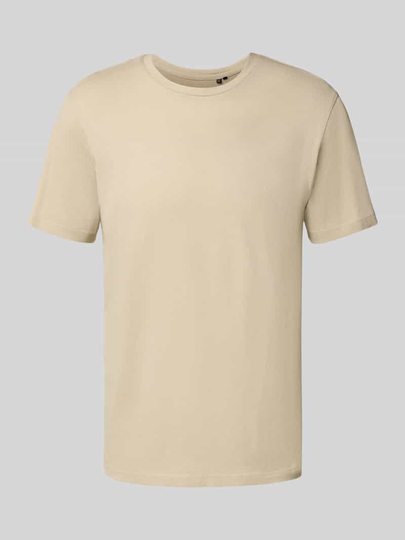 T-shirt z prążkowanym okrągłym dekoltem
