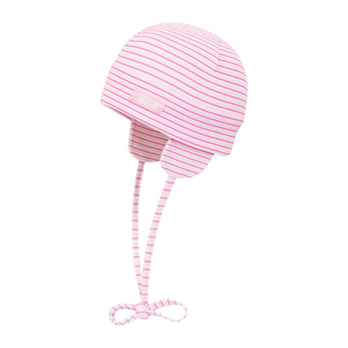 Niemowlęca czapka wiązana różowa Döll r.43