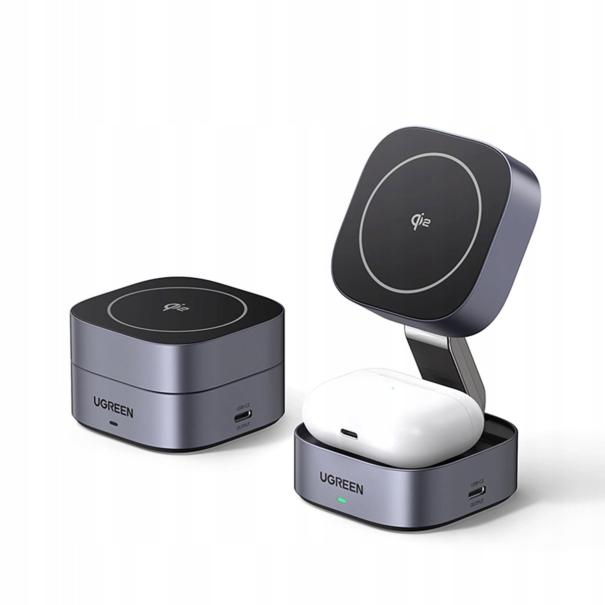 Ładowarka indukcyjna MagSafe UGREEN W526 Qi 2w1 iPhone AirPods 20W USB-C