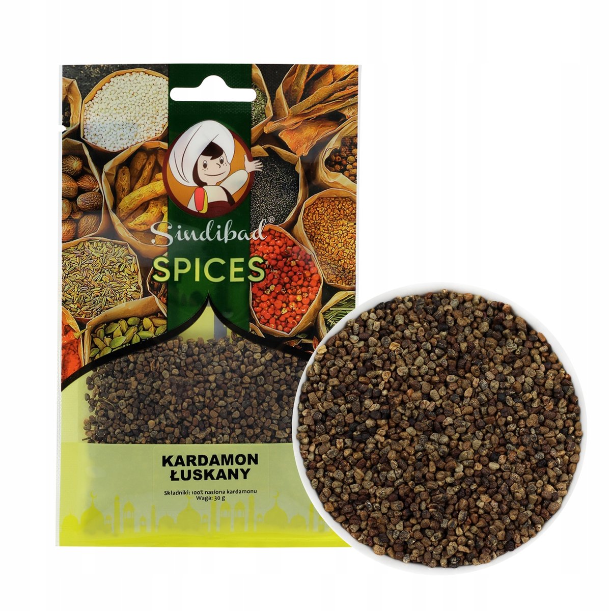 Kardamonu Łuskany Nasiona 20g Sindibad