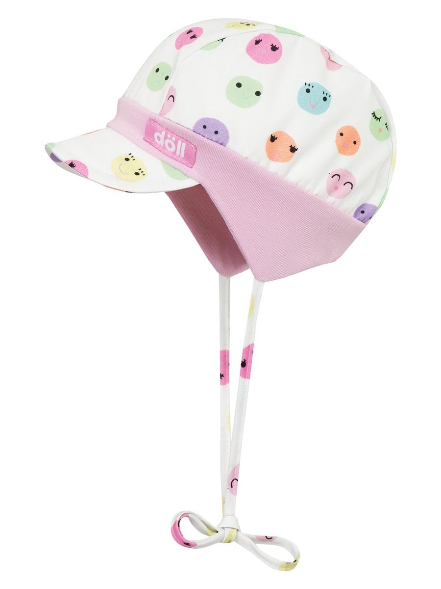 Dziecięca czapka z daszkiem i wiązaniem Doll r.45