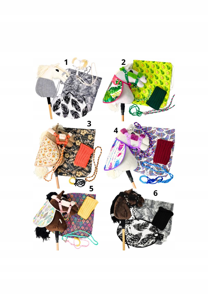 PAK ŚREDNI M - akcesoria hobby horse - 7 elementów - różne kolory