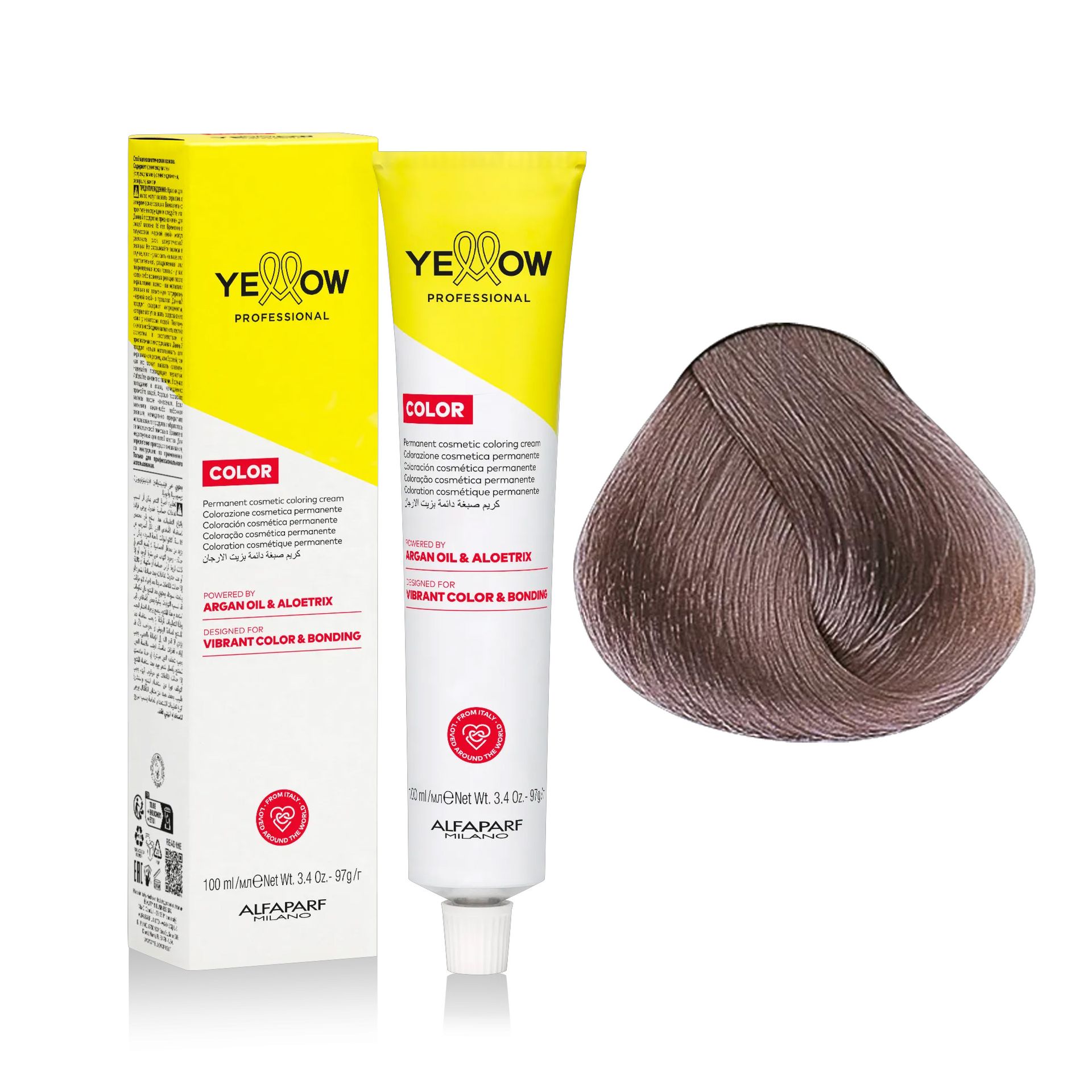 Yellow Professional Color Permanent, farba do włosów, 8.21, 100ml