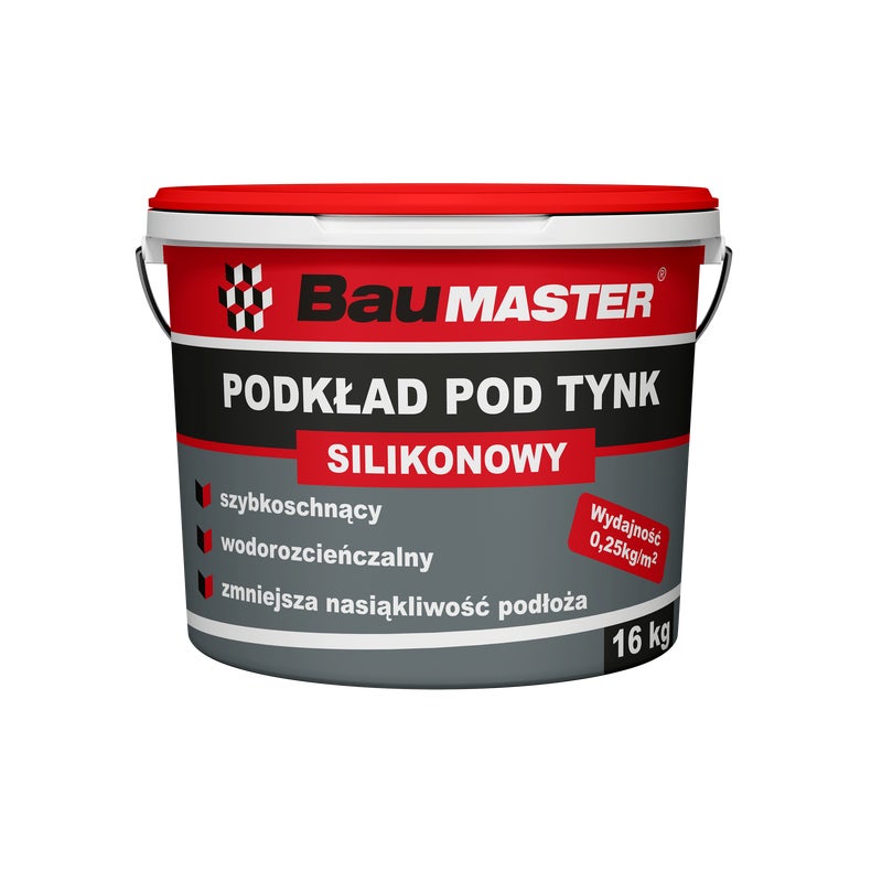 BAUMASTER Podkład pod tynk silikonowy gotowy szary 16 kg 