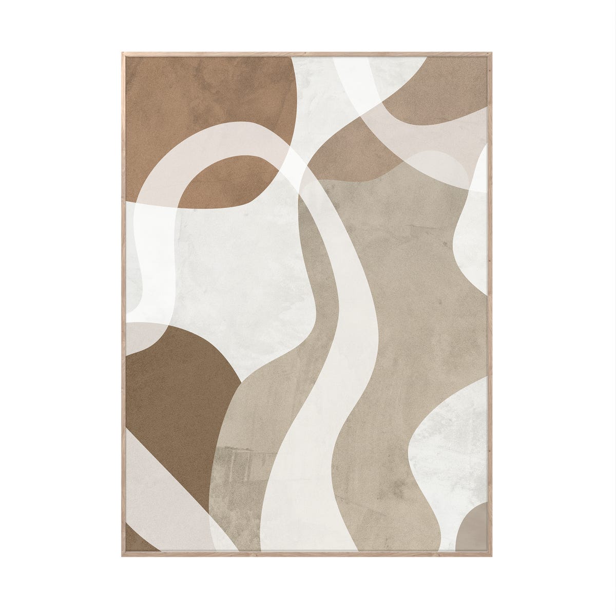 Obraz w ramie abstrakcyjny Ground beżowo-brązowy 50 x 70 cm