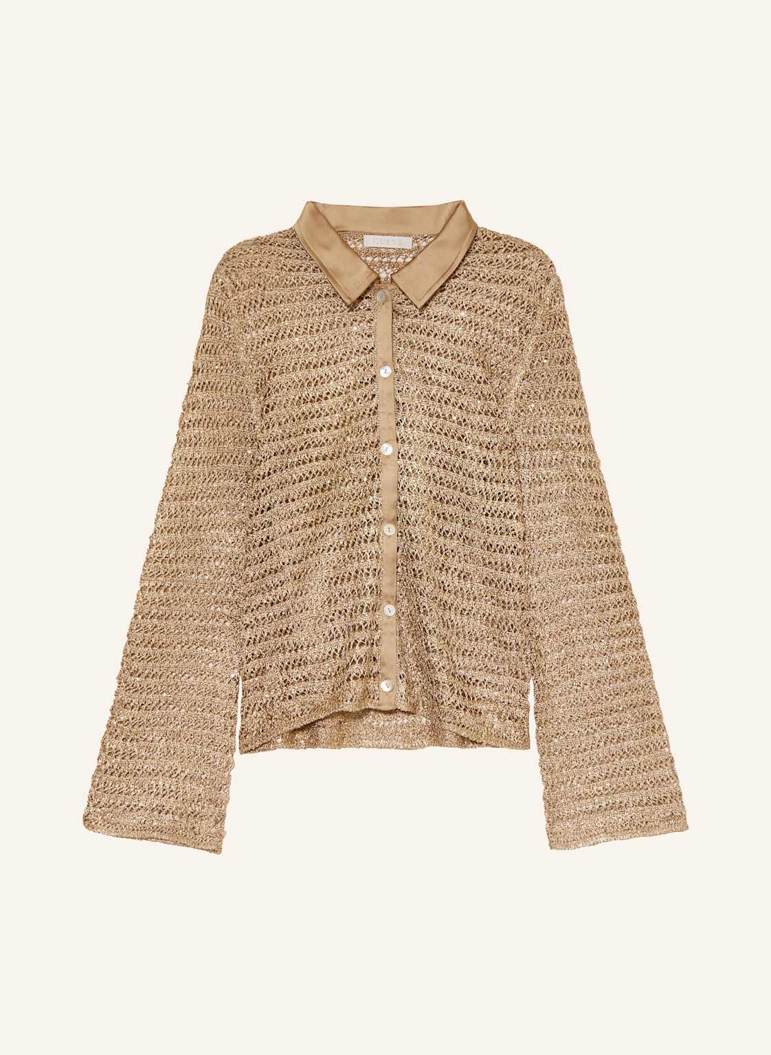 Guess Bluzka Z Dzianiny Bella Z Cekinami beige