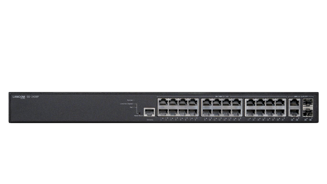 GS-2426P Zarządzany L2 Gigabit Ethernet (10/100/1000) Obsługa PoE 1U Czarny 61670