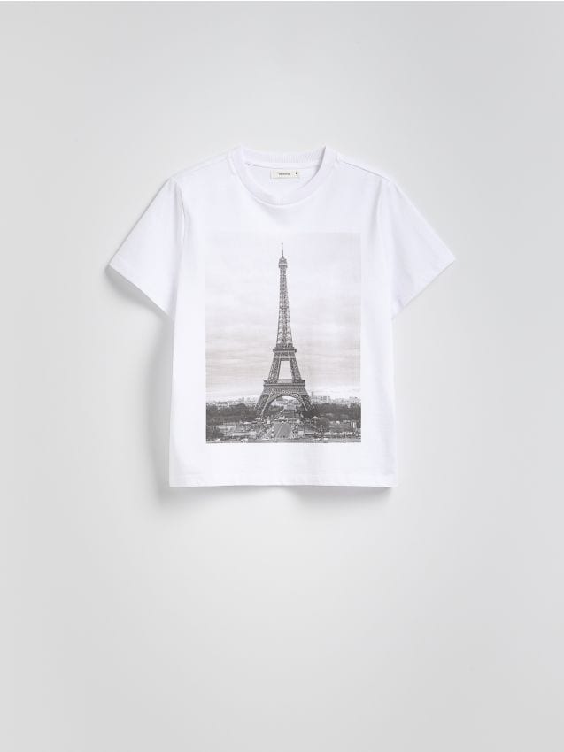 Reserved - T-shirt z nadrukiem - biały