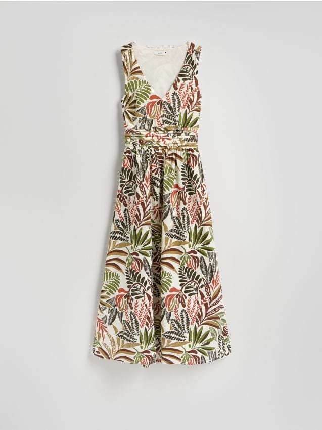 Reserved - Sukienka maxi z wiązaniem na plecach - wielobarwny