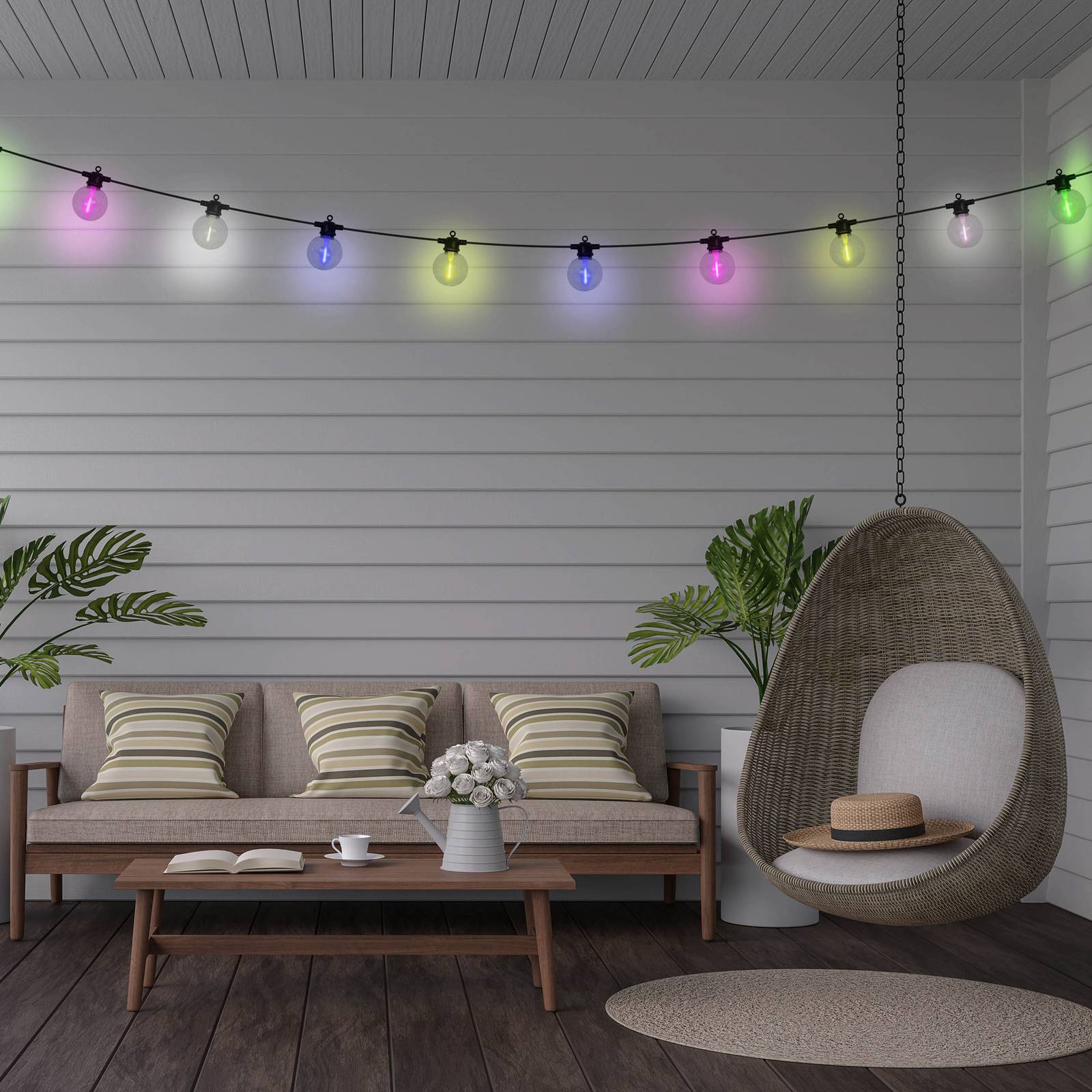 Näve Łańcuch świetlny LED CADENA, RGB, czarny, 10-punktowy, 10 m