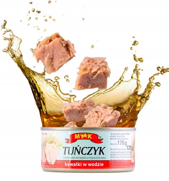MK Konserwa Tuńczyk Kawałki W SOSIE WŁASNYM SMACZNE TRADYCYJNE OMEGA3 170G