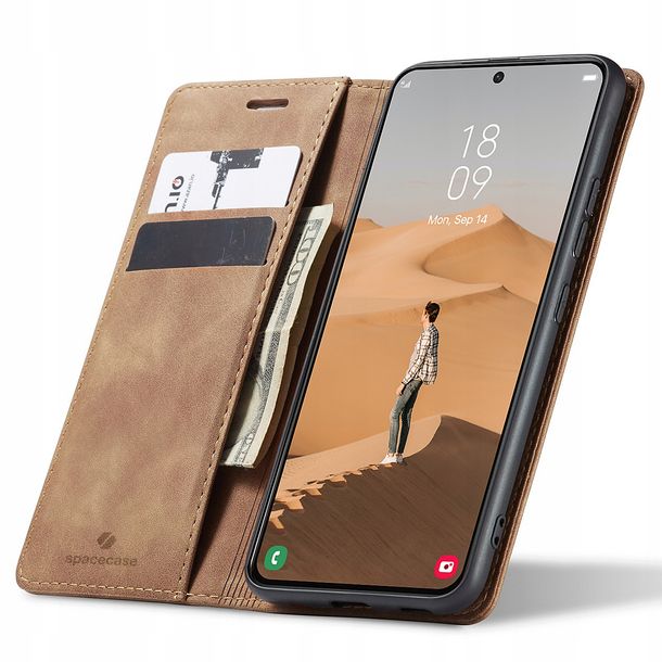Eleganckie etui z klapką portfel kieszonka pokrowiec case do Galaxy S22