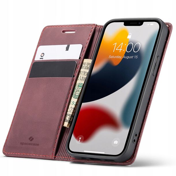 Eleganckie etui z klapką portfel kieszonka pokrowiec case do iPhone 13 Mini