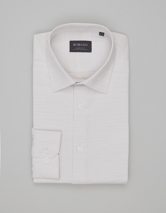 Koszula fabrizia 00547 długi rękaw beżowy classic fit