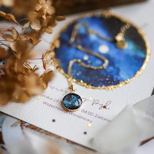 Naszyjnik Personalizowany Gwiezdny Pył - Mapa Nieba - GOLD / ROSE GOLD