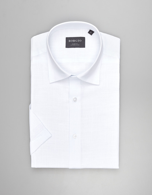 Koszula canosa 00548 krótki rękaw biały slim fit