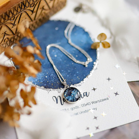 Naszyjnik Personalizowany Gwiezdny Pył - Mapa Nieba - SILVER