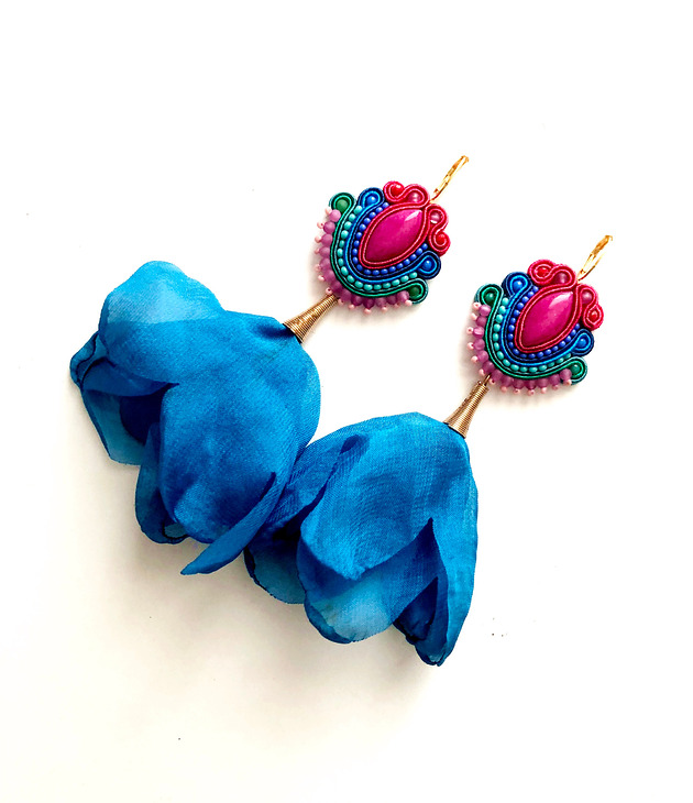 Sutaszowe kolczyki ADANA blue