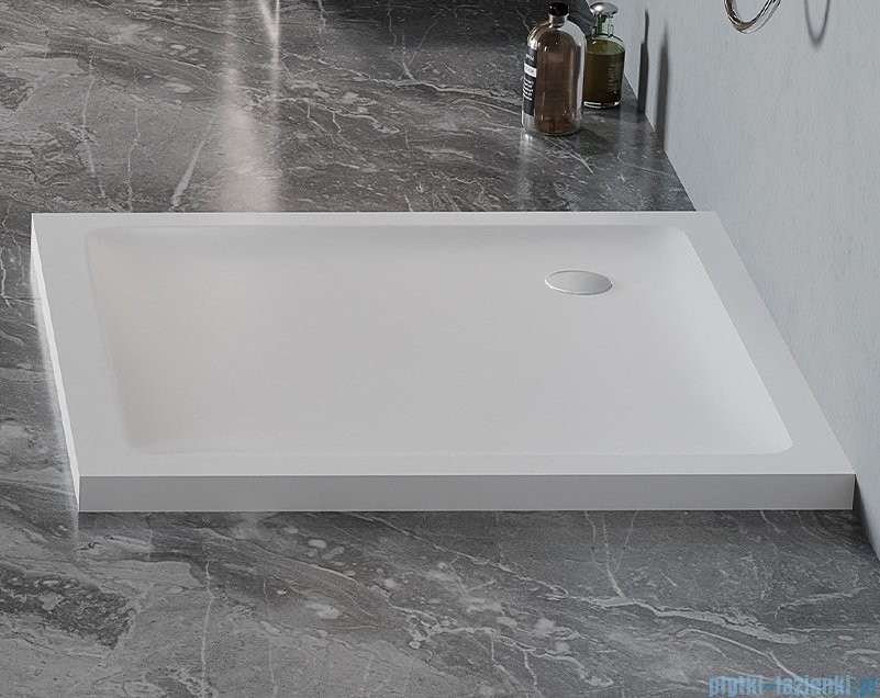 New Trendy Mild Satin Brodzik akrylowy kwadratowy 90x90x4,5 cm biały mat B-0647
