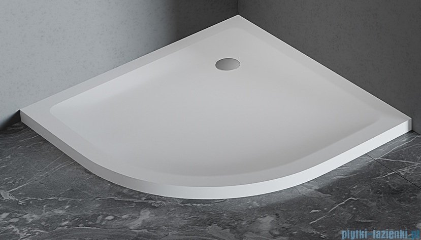 New Trendy Mild Satin Brodzik akrylowy półokrągły 80x80x4,5 cm biały mat B-0642