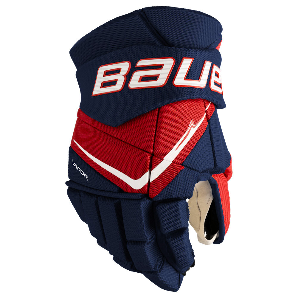 Rękawice hokejowe Bauer Vapor FLYPRO Navy/Red/White Intermediate 12 cali