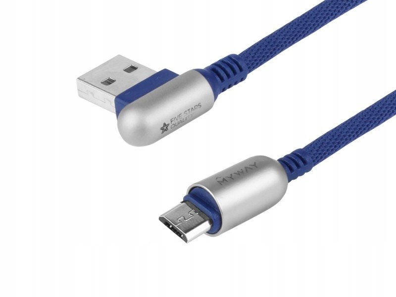 Kabel 120 cm dwustronne kątowe USB > USB-C navy