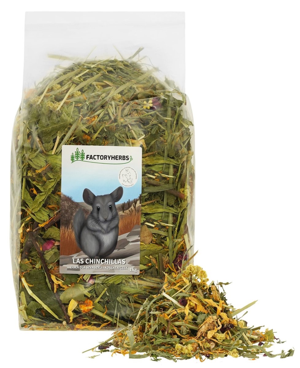Factoryherbs Las Chinchillas KARMA Mieszanka dla Szynszyli i Koszatniczek 1kg