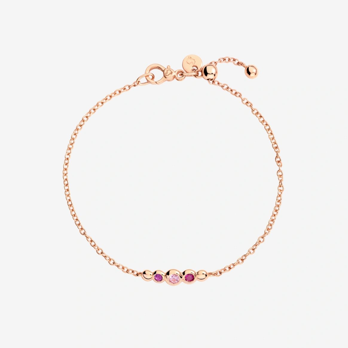 Bracciale in oro con ametista e rubino DODO Bollicine DBC4004BOLLIZRI9R