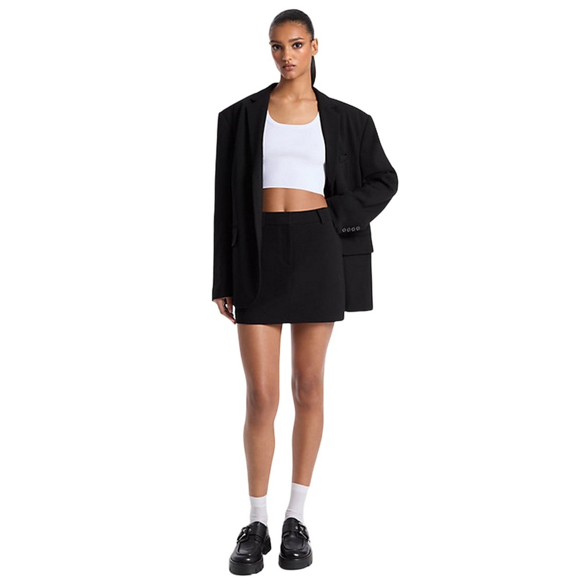 gonne casual donna michael kors - micro trouser mini skirt - nero