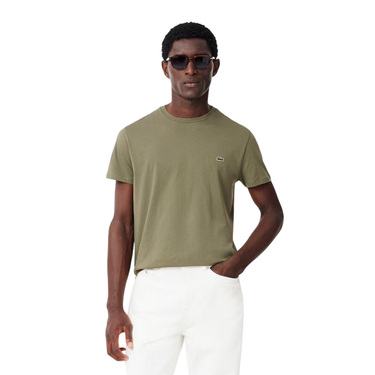 t-shirt uomo lacoste - t-shirt - verde militare