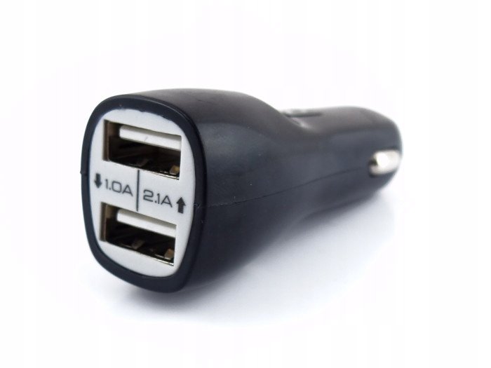 ŁADOWARKA SAMOCHODOWA USB 12/24V CZARNA 1 i 2,1mA