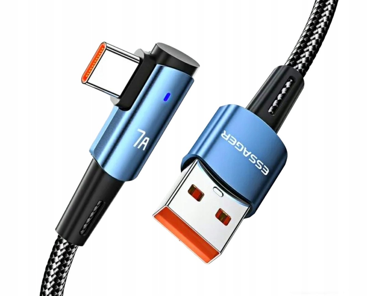 Essager 2m. kabel USB A do Usb C 90 stopni szybki kabel kątowy 100W 2 metry