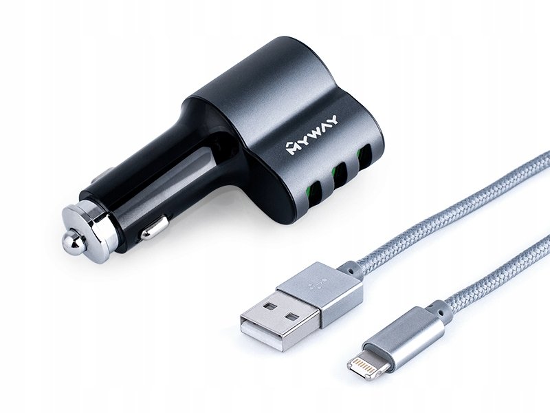 ŁADOWARKA SAMOCHODOWA MYWAY USB +KABEL 12/24V 5.1A