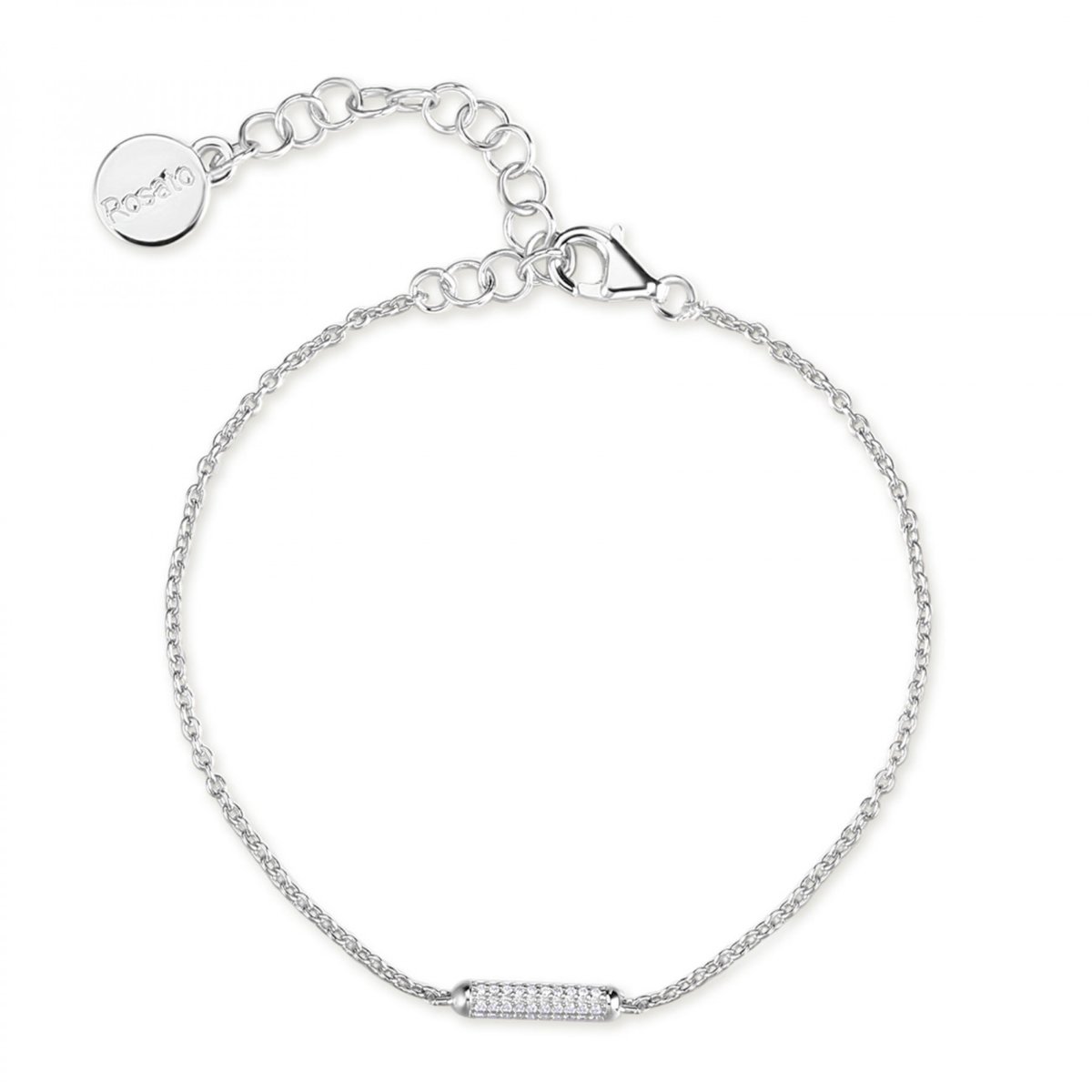 Bracciale in argento con barra pavè Donna ROSATO Bianca RZBI64