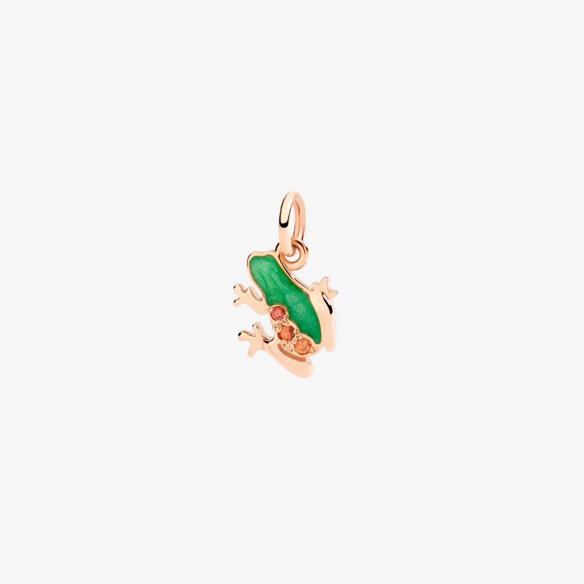 Ciondolo rana in oro rosa 9K e smalto perlato verde Adulto unisex DODO Nature DMC5004_FROGX_VZO9R