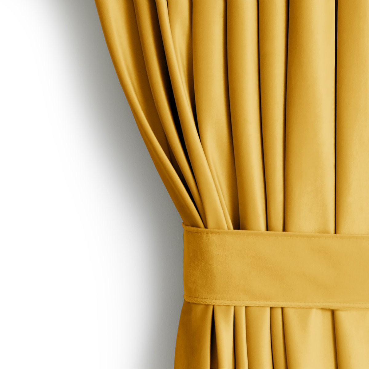 Zasłona RESTILO Velvet, musztardowa, 140x270 cm