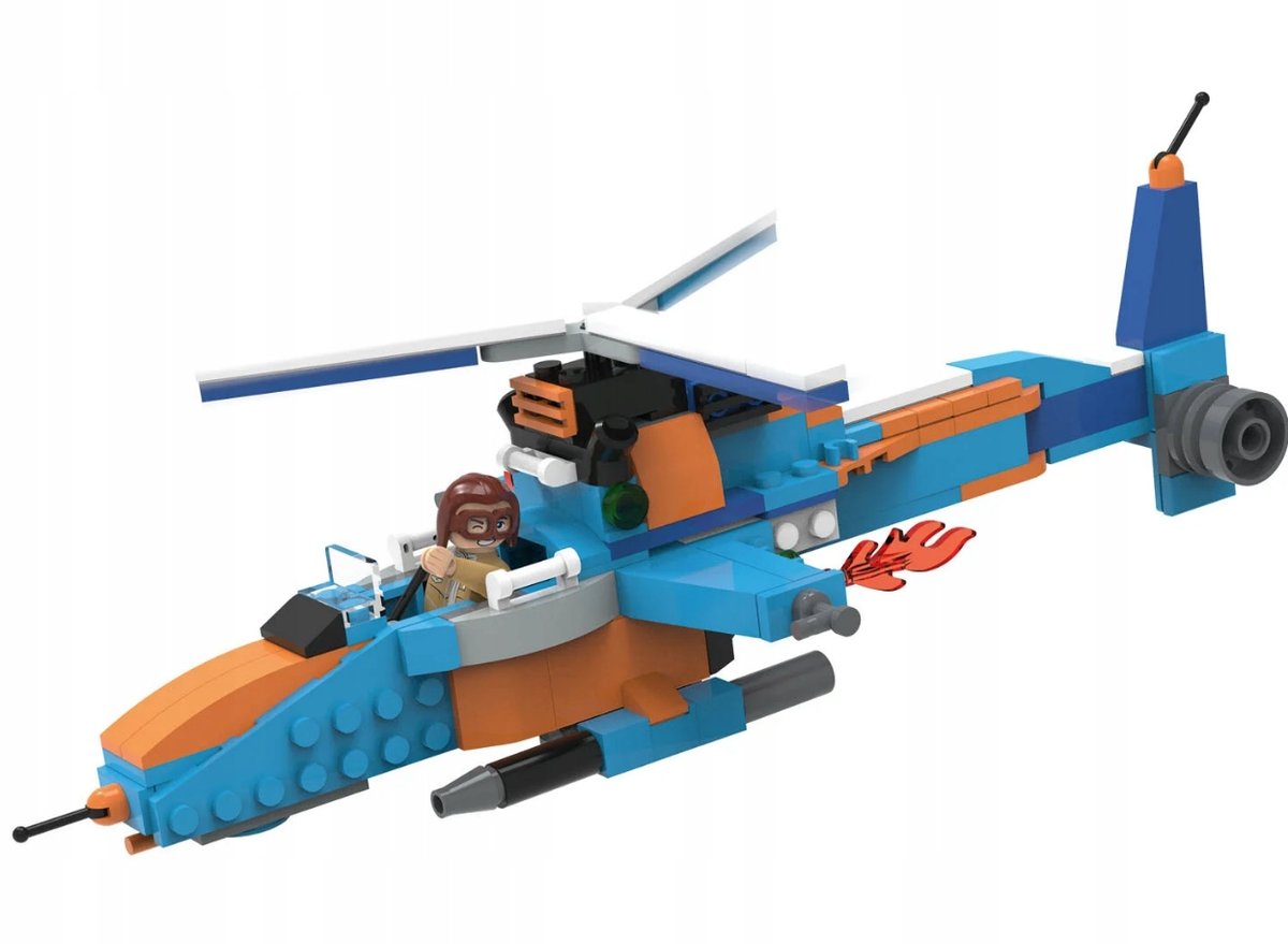 Zestaw klocków konstrukcyjnych 3w1 samolot helikopter odrzutowiec PLAYTIVE