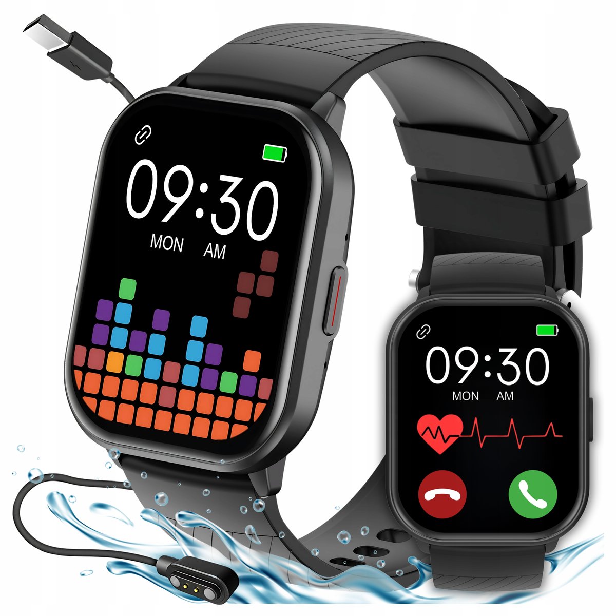 Smartwatch Wodoszczelny Sportowy Rozmowy EKG Menu PL Damski Męski Zegarek