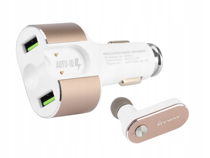 ŁADOWARKA SAMOCHODOWA + SŁUCHAWKA BLUETOOTH 12/24V