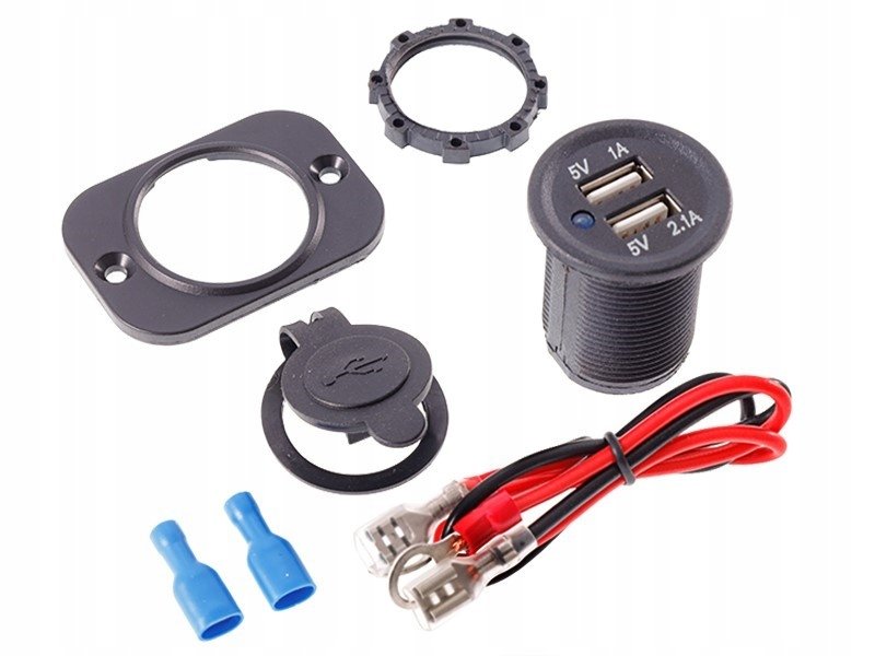 Ładowarka do zabudowy 2x USB 3.1A 12/24V