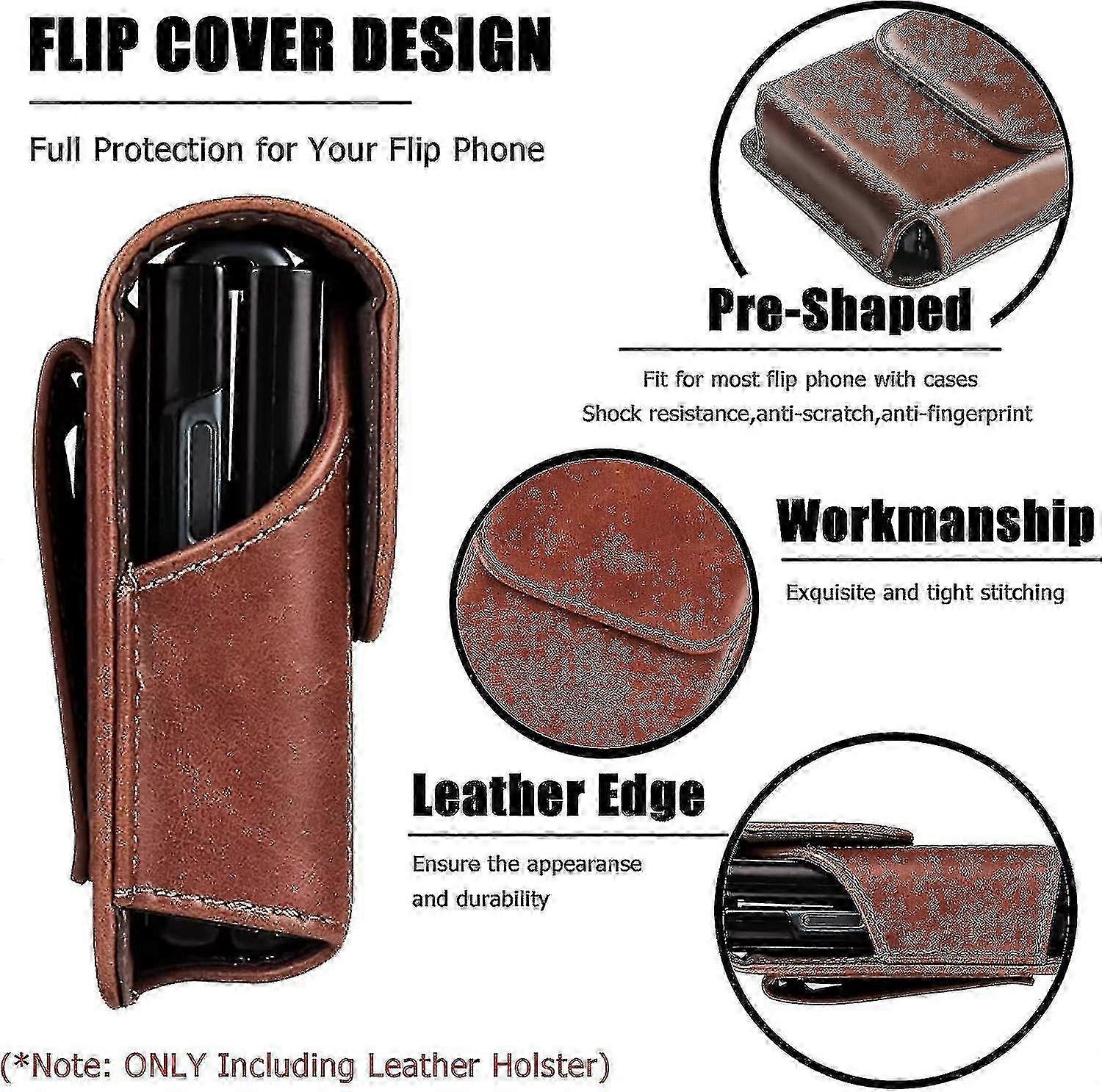 Kabura na telefon do Samsung Galaxy Z Flip 5/4/3, skórzane etui na telefon Pu do serii Motorola Razr, etui z serii Z Flip Brown
